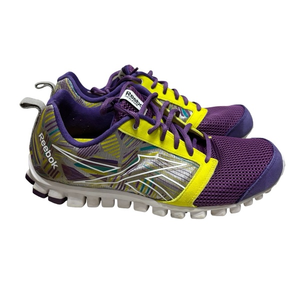 Reebok Realflex Running Shoes Women Size 10 Scream Purple Yellow Graphics - Picture 4 of 12